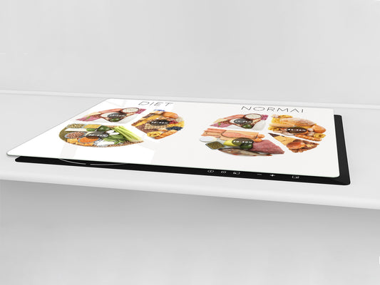 BIG KITCHEN BOARD & Induction Cooktop Cover – Glass Pastry Board - Food series DD16 Diet & Reality