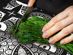 HUGE TEMPERED GLASS CHOPPING BOARD ; Moroccan design Series DD21 Vintage Black