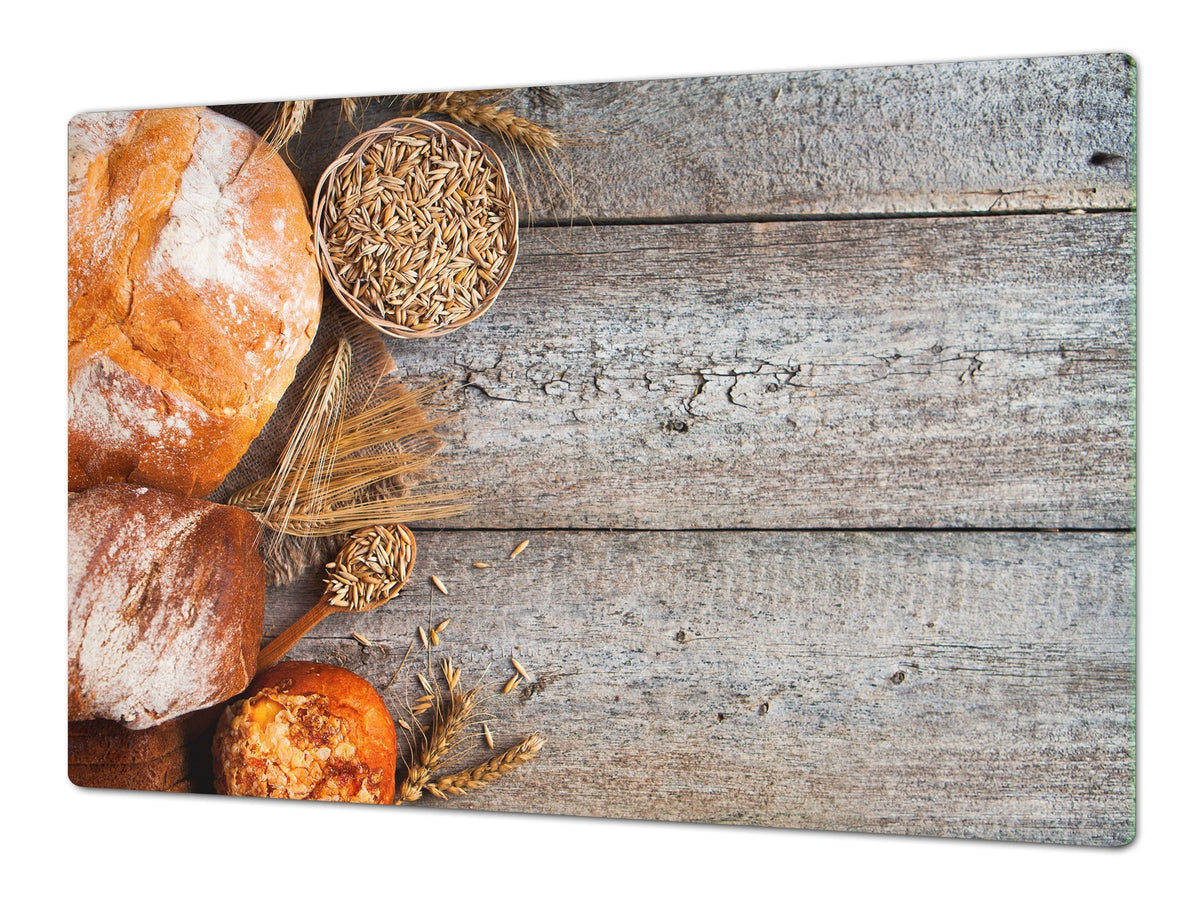 HUGE TEMPERED GLASS CHOPPING BOARD – Bread and flour series DD09 Oat bread