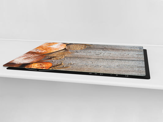 HUGE TEMPERED GLASS CHOPPING BOARD – Bread and flour series DD09 Oat bread