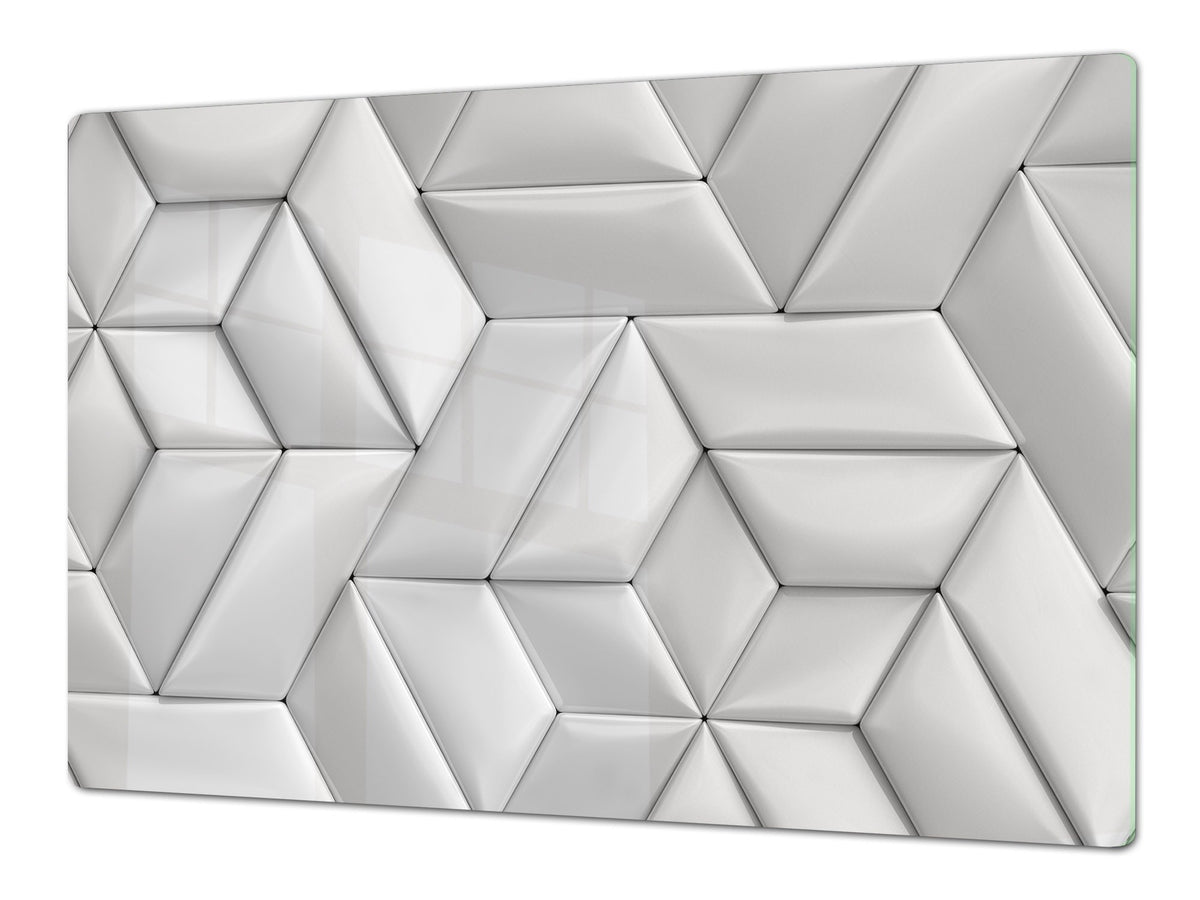 HUGE TEMPERED GLASS COOKTOP COVER – Glass Cutting Board and Worktop Saver – SINGLE: 80 x 52 cm (31,5” x 20,47”); DOUBLE: 40 x 52 cm (15,75” x 20,47”); DD40 Decorative Surfaces Series: Leather tiles