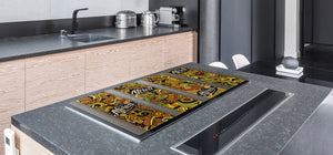 BIG KITCHEN BOARD & Induction Cooktop Cover – Glass Pastry Board - Food series DD16 African food