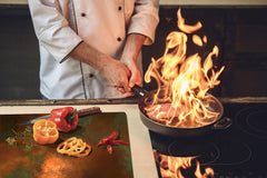 BIG KITCHEN BOARD & Induction Cooktop Cover – Glass Pastry Board DD34 Rusted textures Series: Oxidized copper with green accents