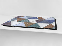 ENORMOUS  Tempered GLASS Chopping Board - Induction Cooktop Cover DD36 Textures and tiles 2 Series: Colourful tiles