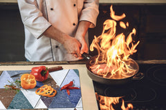 ENORMOUS  Tempered GLASS Chopping Board - Induction Cooktop Cover DD36 Textures and tiles 2 Series: Colourful tiles