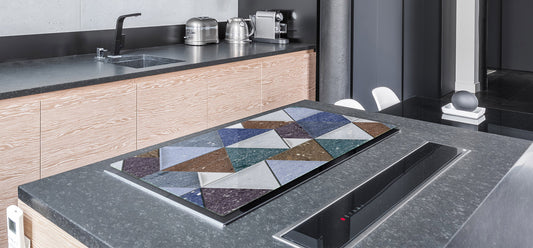 ENORMOUS  Tempered GLASS Chopping Board - Induction Cooktop Cover DD36 Textures and tiles 2 Series: Colourful tiles