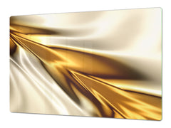 Gigantic Worktop saver and Pastry Board - Tempered GLASS Cutting Board - MEASURES: SINGLE: 80 x 52 cm; DOUBLE: 40 x 52 cm; DD38 Golden Waves Series: Golden spike
