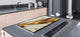 Gigantic Worktop saver and Pastry Board - Tempered GLASS Cutting Board - MEASURES: SINGLE: 80 x 52 cm; DOUBLE: 40 x 52 cm; DD38 Golden Waves Series: Golden spike