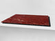 UNIQUE Tempered GLASS Kitchen Board – Impact & Scratch Resistant Cooktop cover DD32 Marbles 2 Series: Polished red mineral