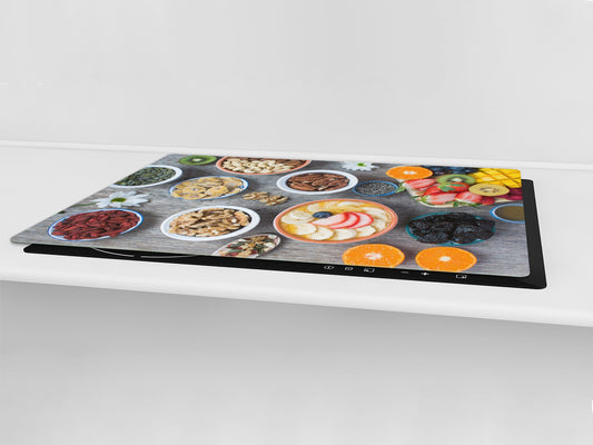 BIG KITCHEN BOARD & Induction Cooktop Cover – Glass Pastry Board - Food series DD16 Healthy porridge