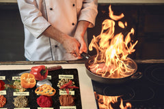 Schneidbrett aus Hartglas und schützende Arbeitsoberfläche – Schneideplatten: Sehr groß Küchenbrett aus Hartglas und Kochplattenabdeckung; spice series DD03B: Turkish spices 3