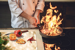 HUGE TEMPERED GLASS COOKTOP COVER - DD30 Christmas Series: Gold on the Christmas tree