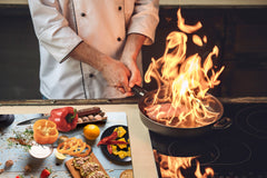 BIG KITCHEN BOARD & Induction Cooktop Cover – Glass Pastry Board - Food series DD16 Breakfast 1