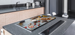 BIG KITCHEN BOARD & Induction Cooktop Cover – Glass Pastry Board - Food series DD16 Breakfast 1