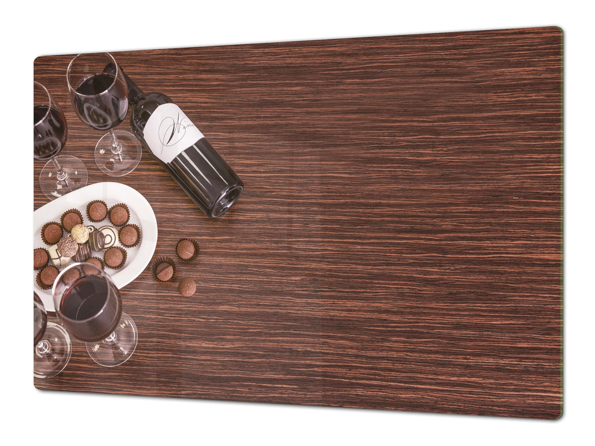 BIG KITCHEN PROTECTION BOARD or Induction Cooktop Cover - Wine Series DD04 Wine with chocolate