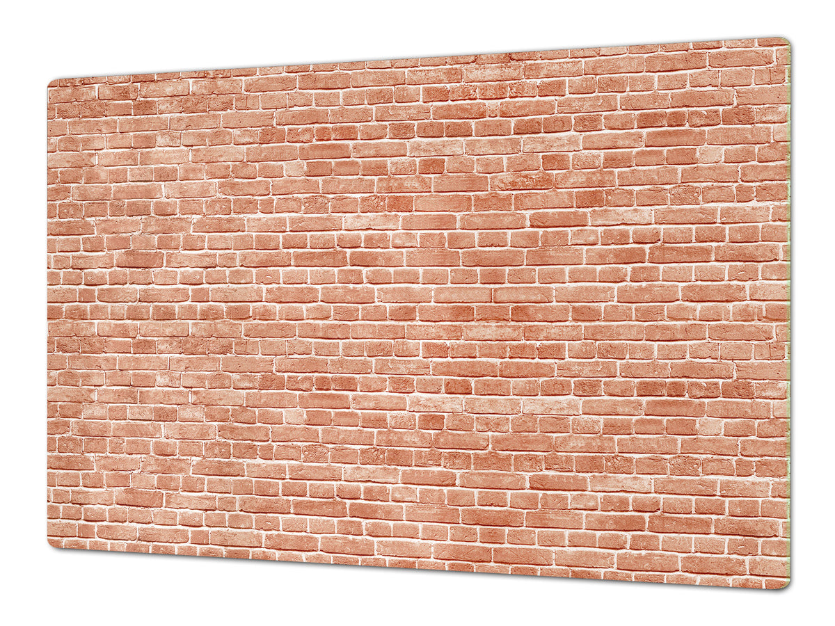 GIGANTIC CUTTING BOARD and Cooktop Cover - Glass Kitchen Board DD35 Textures and tiles 1 Series: Vintage red brick texture
