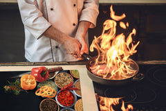 Schneidbrett aus Hartglas und schützende Arbeitsoberfläche – Schneideplatten: Sehr groß Küchenbrett aus Hartglas und Kochplattenabdeckung; spice series DD03B: Spicy spices 2