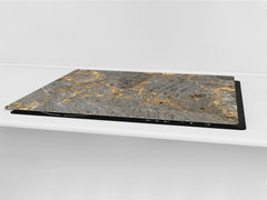 Gigantic Worktop saver and Pastry Board - Tempered GLASS Cutting Board DD21 Marbles 1 Series: Luxurious dark grey marble