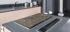 Gigantic Worktop saver and Pastry Board - Tempered GLASS Cutting Board DD21 Marbles 1 Series: Luxurious dark grey marble