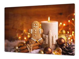 HUGE TEMPERED GLASS COOKTOP COVER - DD30 Christmas Series: Christmas gingerbread
