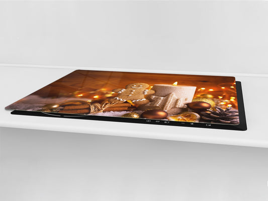 HUGE TEMPERED GLASS COOKTOP COVER - DD30 Christmas Series: Christmas gingerbread