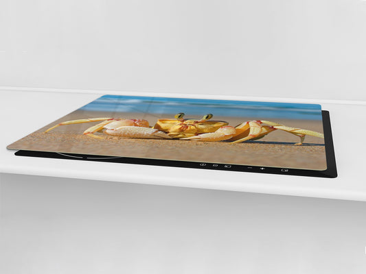 Gigantic Worktop saver and Pastry Board - Tempered GLASS Cutting Board Animals series DD01 Crab