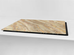 Gigantic Worktop saver and Pastry Board - Tempered GLASS Cutting Board DD21 Marbles 1 Series: Golden mineral