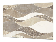 HUGE Cutting Board – Worktop saver and Pastry Board – Glass Kitchen Board DD37 Vintage leaves and patterns Series: Versatile tile pattern