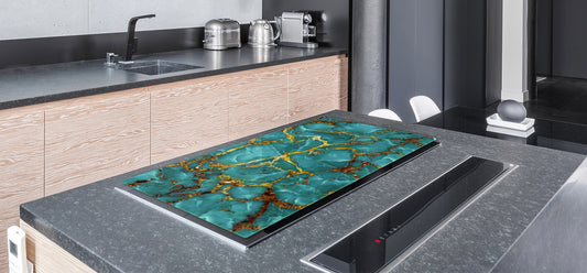 Gigantic Worktop saver and Pastry Board - Tempered GLASS Cutting Board DD21 Marbles 1 Series: Rippled marble surface