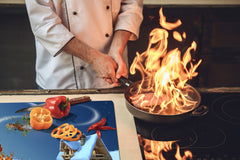 HUGE TEMPERED GLASS COOKTOP COVER - DD30 Christmas Series: Santa and reindeer