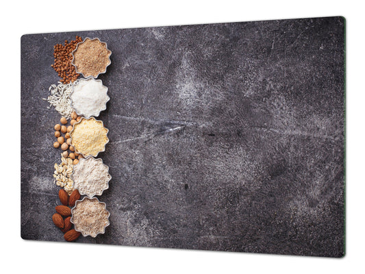 HUGE TEMPERED GLASS CHOPPING BOARD – Bread and flour series DD09 Types of flour