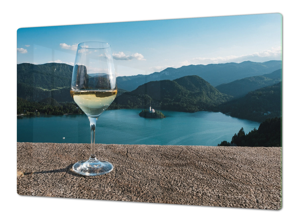 BIG KITCHEN PROTECTION BOARD or Induction Cooktop Cover - Wine Series DD04 A glass of wine 1