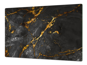 HUGE TEMPERED GLASS COOKTOP COVER – Glass Cutting Board and Worktop Saver DD33 Colourful abstractions Series: Glossy stone texture