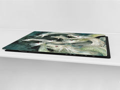 Enorm Küchenbrett aus Hartglas und Induktionskochplattenabdeckung; Food series DD16: African food