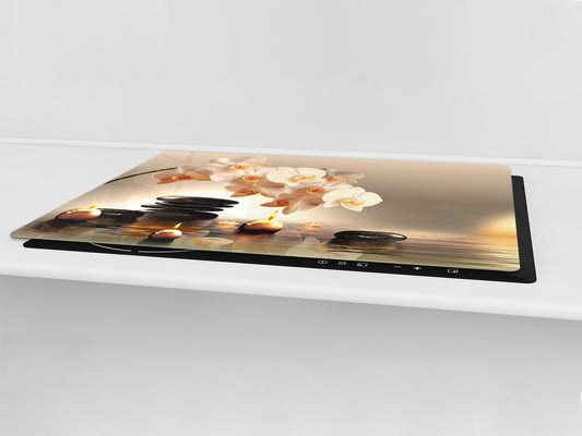 ENORMOUS  Tempered GLASS Chopping Board - Flower series DD06A Orchid 3