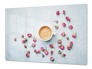 Worktop saver and Pastry Board – Glass Kitchen Board- Coffee series DD07 Coffee 3