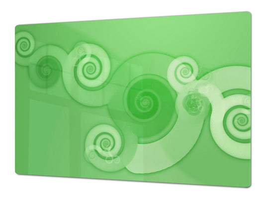 UNIQUE Tempered GLASS Kitchen Board – Abstract Series DD14 Green theme