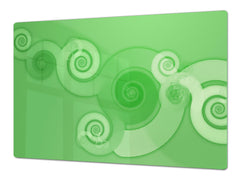 UNIQUE Tempered GLASS Kitchen Board – Abstract Series DD14 Green theme