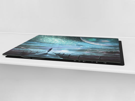 Induction Cooktop Cover – Glass Worktop saver: Fantasy and fairy-tale series DD18 Moonlit night