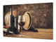 Sehr groß Küchenbrett aus Hartglas und Kochplattenabdeckung; spice series DD03B: Bottles of wine 2