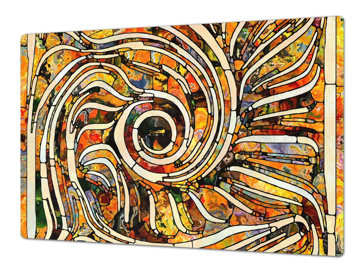 Enorm Küchenbrett aus Hartglas und Induktionskochplattenabdeckung; Food series DD16: African food