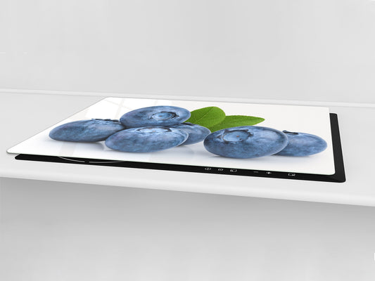 UNIQUE Tempered GLASS Kitchen Board Fruit and Vegetables series DD02 Bilberry