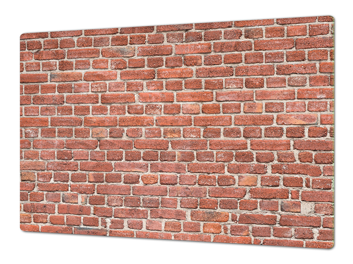 GIGANTIC CUTTING BOARD and Cooktop Cover - Glass Kitchen Board DD35 Textures and tiles 1 Series: Classic red brick pattern