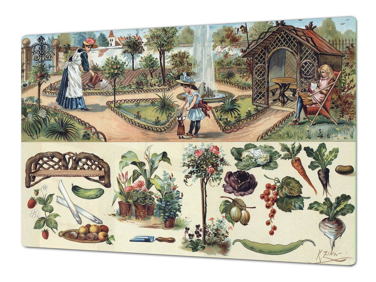 Worktop saver and Pastry Board – Cooktop saver; Series: Outside Series DD19 Fairytale garden