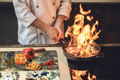 Worktop saver and Pastry Board – Cooktop saver; Series: Outside Series DD19 Set of fruits