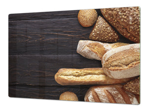 HUGE TEMPERED GLASS CHOPPING BOARD – Bread and flour series DD09 Fresh bread 5