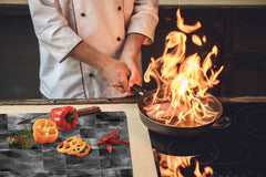 GIGANTIC CUTTING BOARD and Cooktop Cover - Glass Kitchen Board DD35 Textures and tiles 1 Series: Dark grey marble tiles