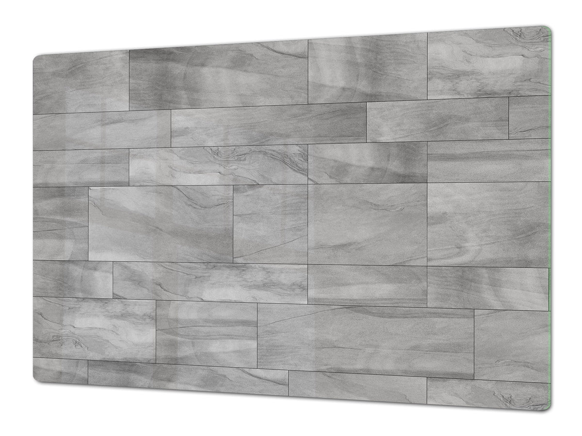 GIGANTIC CUTTING BOARD and Cooktop Cover - Glass Kitchen Board DD35 Textures and tiles 1 Series: Grey irregularity 1