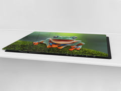 Gigantic Worktop saver and Pastry Board - Tempered GLASS Cutting Board Animals series DD01 A smiling frog 2