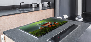 Gigantic Worktop saver and Pastry Board - Tempered GLASS Cutting Board Animals series DD01 A smiling frog 2